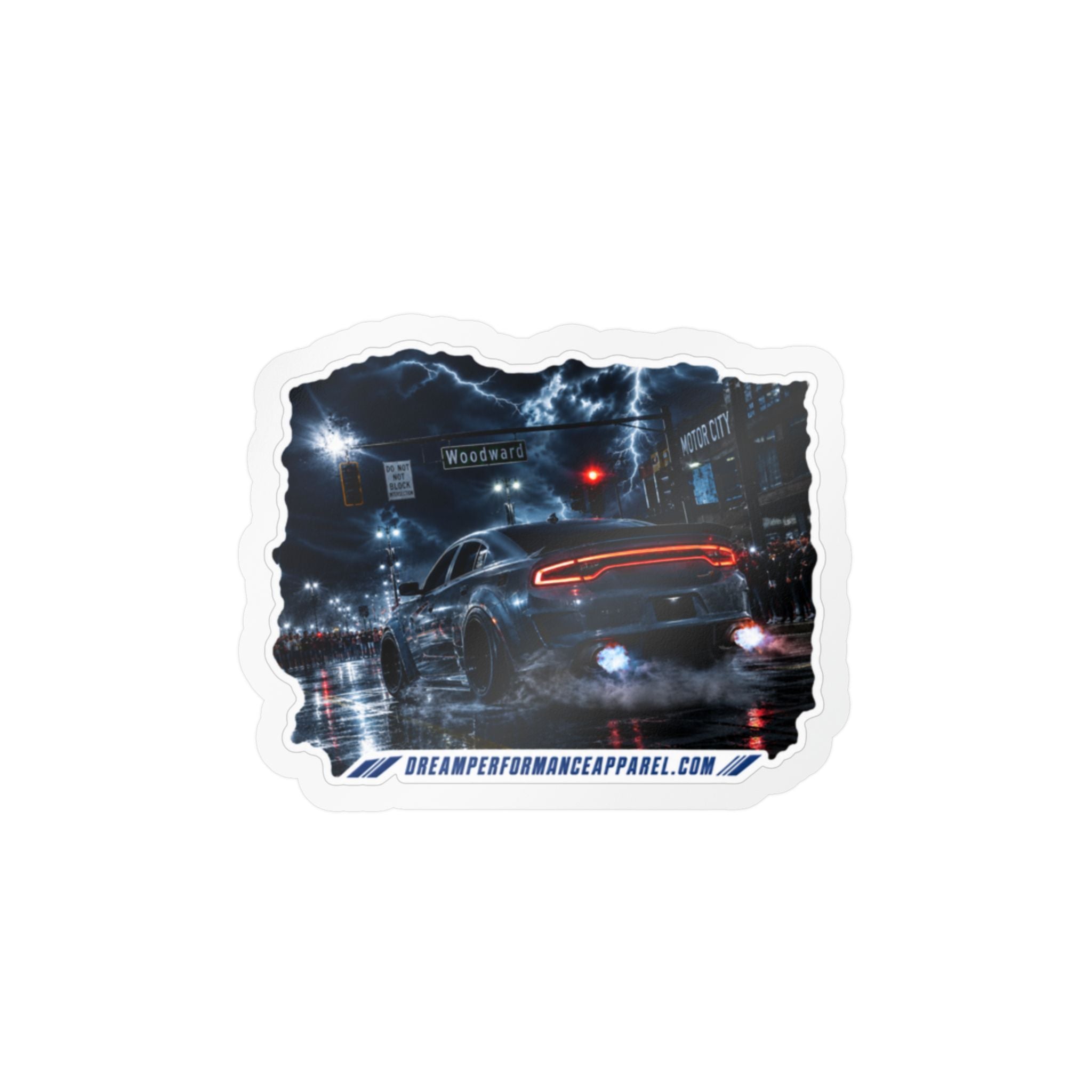 Blue Flame Backfire Sticker