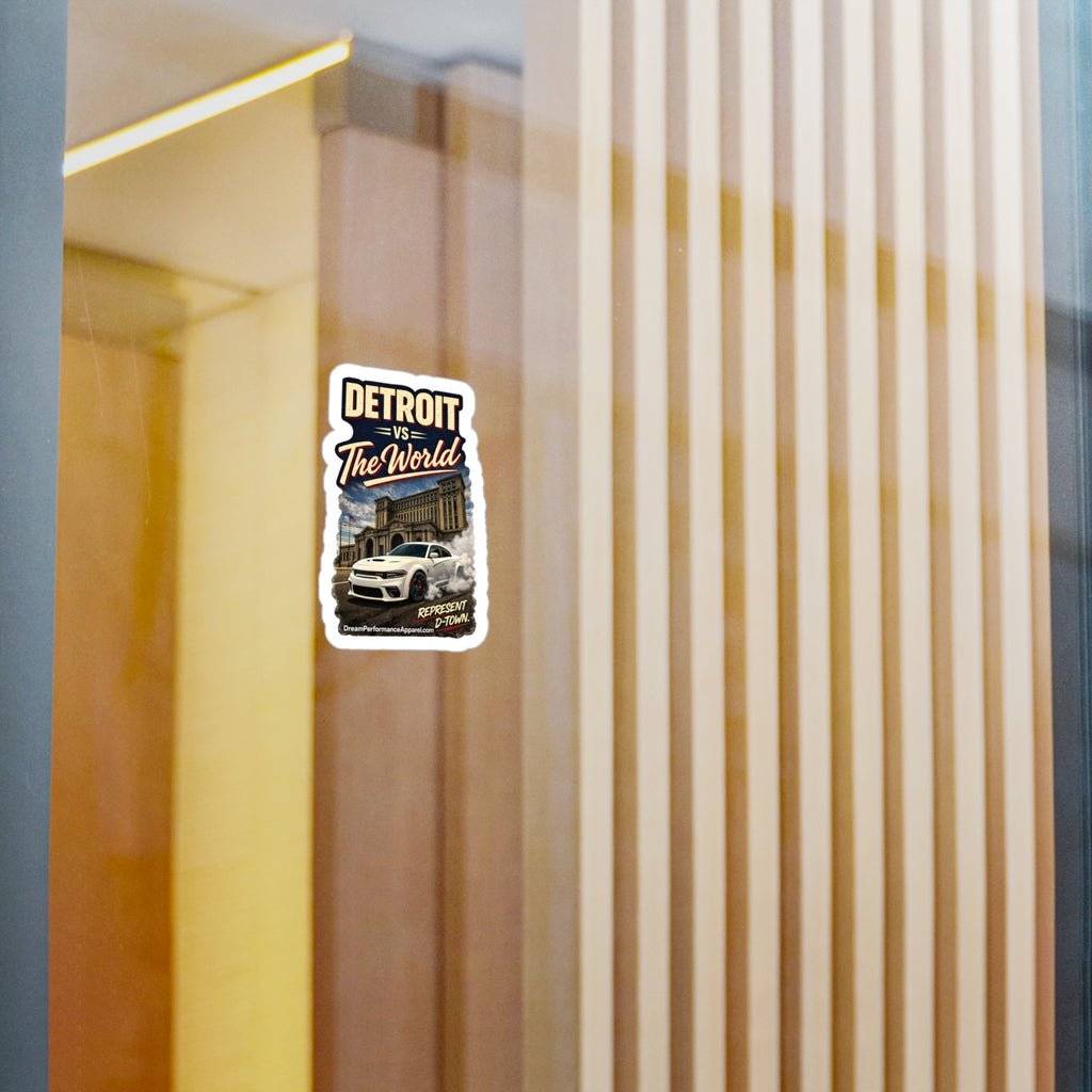 White Detroit Vs the World Sticker