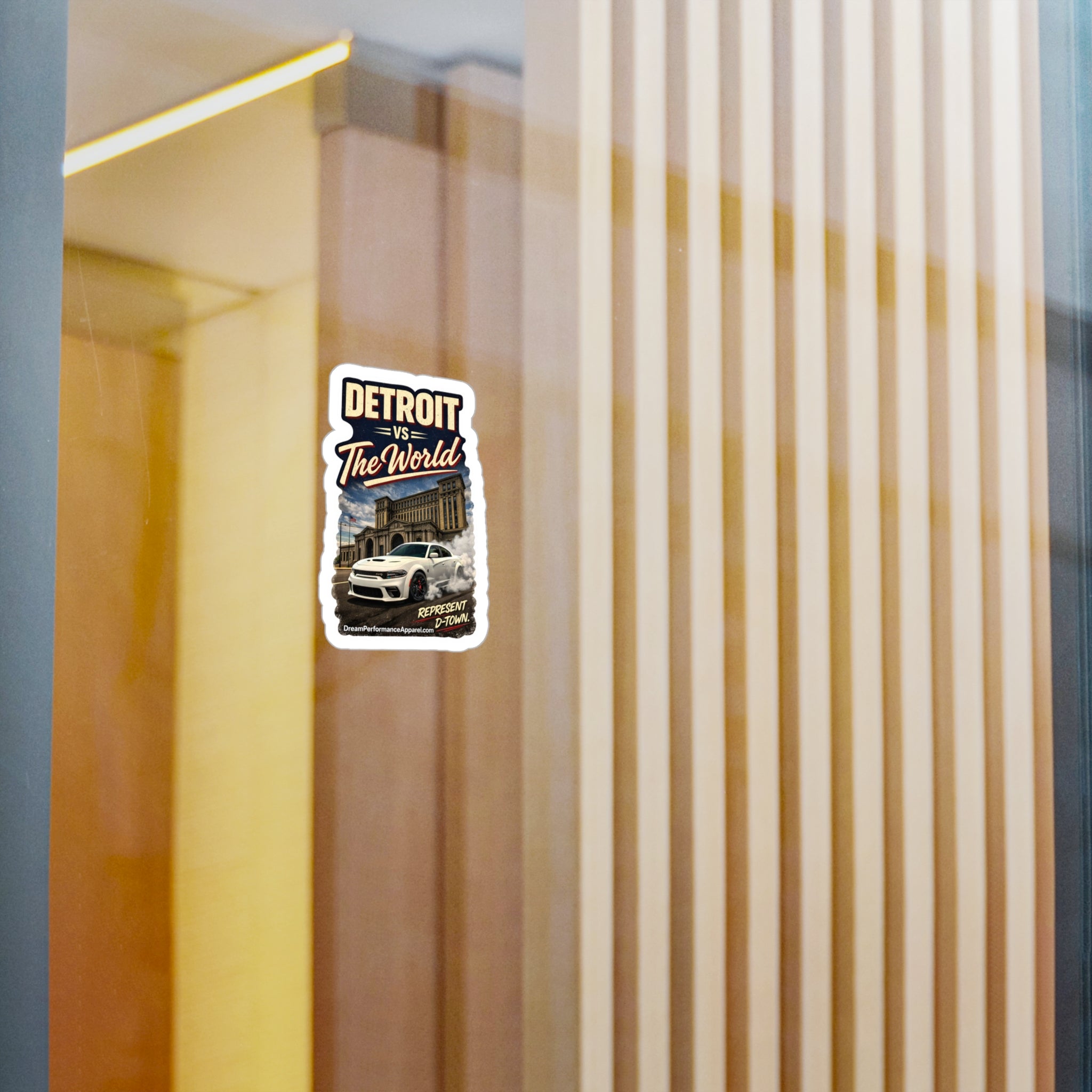 White Detroit Vs the World Sticker