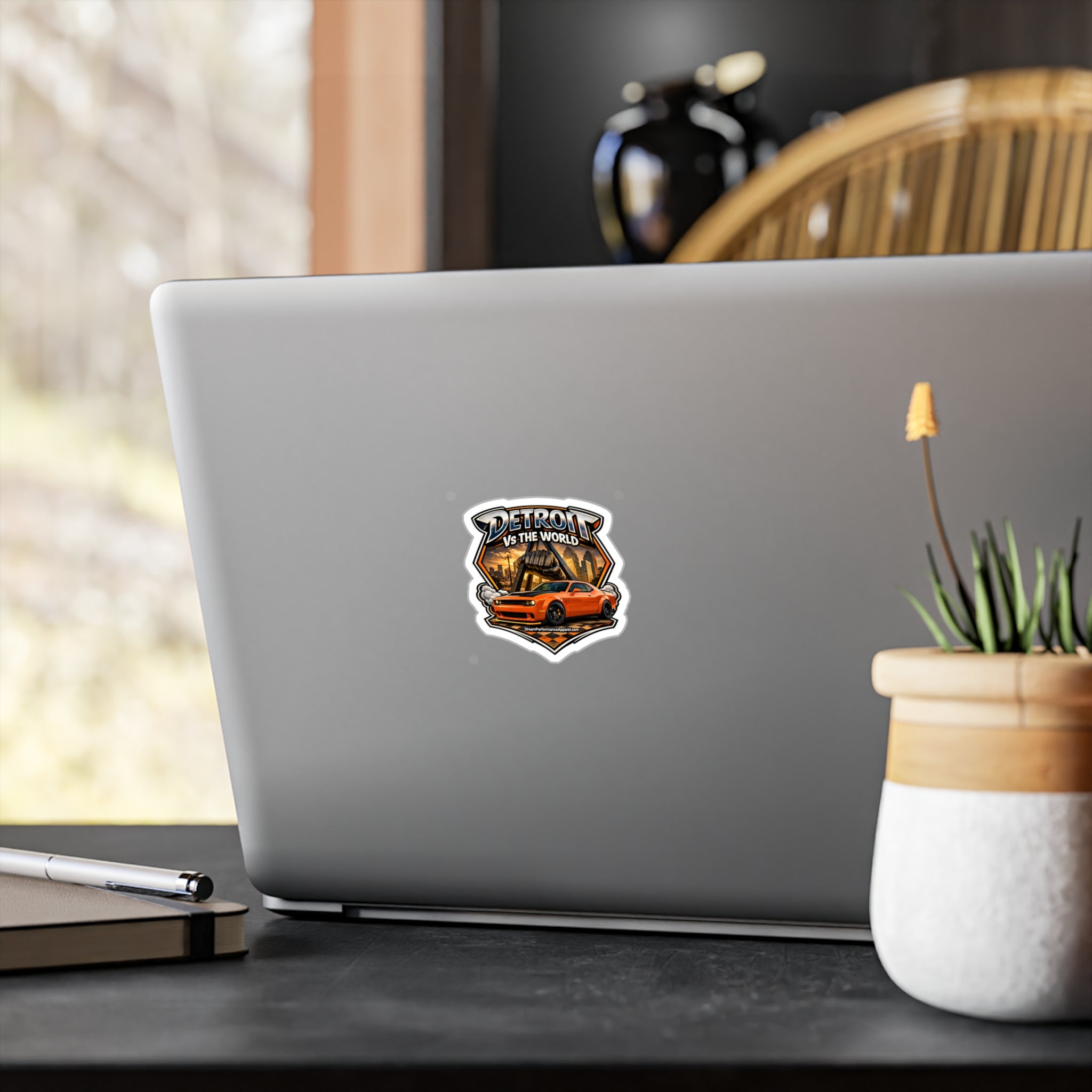 Orange Detroit Vs the World Sticker